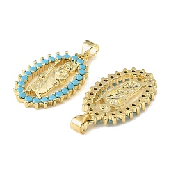 Brass Micro Pave Sky Blue Cubic Zirconia Pendants&nbsp;CU-CBA6938-11G-01