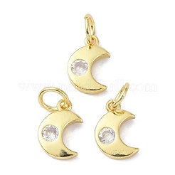 Brass Cubic Zirconia Charms&nbsp;ZIRC-C022-20G