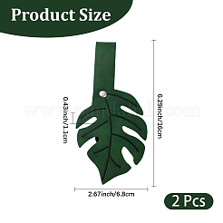 2Pcs Leaf PU Leather Cardigan Clips&nbsp;JEWB-CL0001-01A