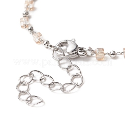 Cube Glass Bead Link Chain Bracelet Making&nbsp;AJEW-JB01151-04