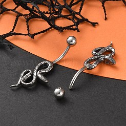 Snake 316 Surgical Stainless Steel Belly Button Rings&nbsp;EJEW-G416-18C-AS