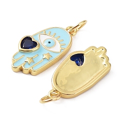 Rack Plating Brass Enamel with Glass Pendants&nbsp;KK-B076-11G
