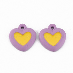 Spray Painted Alloy Enamel Charms&nbsp;PALLOY-T075-129C-RS