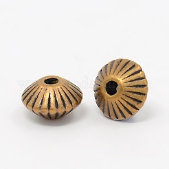 Mixed Color Tibetan Style Alloy Bicone Corrugated Spacer Beads&nbsp;TIBEB-X0027-RS