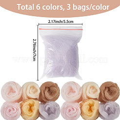 18Pcs 6 Colors DIY Wool Roving&nbsp;DIY-SP0005-70A