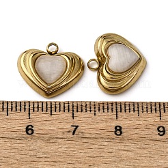 304 Stainless Steel Cat Eye Pendants&nbsp;STAS-P406-05G