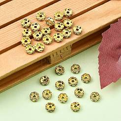Brass Rhinestone Spacer Beads&nbsp;RB-A014-L6mm-28G
