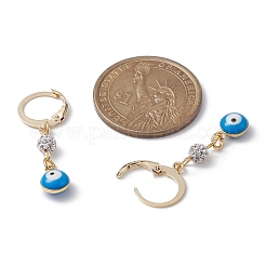 Brass Enamel Evil Eye Hoop Earrings&nbsp;EJEW-JE05292