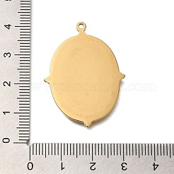 Ion Plating(IP) 304 Stainless Steel Pendant Cabochon Settings&nbsp;STAS-H225-03G