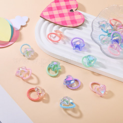 20Pcs 20 Colors Polyester & Plastic Girls Hair Accessories&nbsp;OHAR-TA0001-18