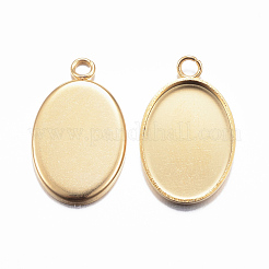 Ion Plating(IP) 304 Stainless Steel Pendant Cabochon Settings&nbsp;X-STAS-H383-12G