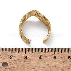 304 Stainless Steel Multi Layer Cuff Open Rings for Women&nbsp;RJEW-A095-06G