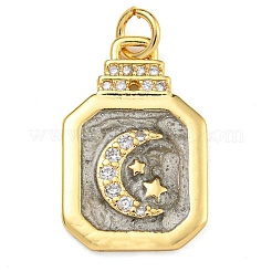 Rack Plating Brass Micro Pave Cubic Zirconia Pendants&nbsp;KK-G513-73A-05G