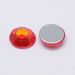 Faceted Half Round/Dome Acrylic Rhinestone Flat Back Cabochons&nbsp;GACR-YPO12MM-M