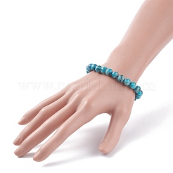 Natural Dyed Sesame Jasper Round Beaded Stretch Bracelet&nbsp;BJEW-JB07906