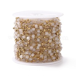 Ion Plating(IP) Natural  Square Beaded Chains&nbsp;AJEW-J035-02G-06