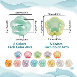 52Pcs 13 Styles UV Plating Acrylic Beads&nbsp;OACR-AR0001-26