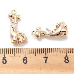 Rack Plating Brass Clear Cubic Zirconia Pendants&nbsp;KK-M102-20G-A