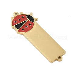 304 Stainless Steel Red Enamel Connector Charms&nbsp;STAS-P377-16G-A