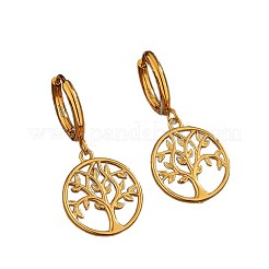 304 Stainless Steel Hoop Dangle Earrings for Women&nbsp;WG02B39-01