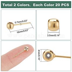 40Pcs 2 Colors Rack Plating Brass Stud Earring Findings&nbsp;KK-PH0004-80