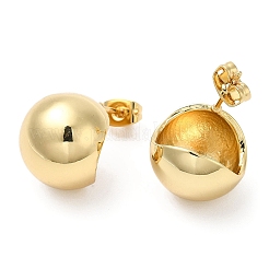 Rack Plating Brass Round Ball Stud Earrings&nbsp;EJEW-D064-05G