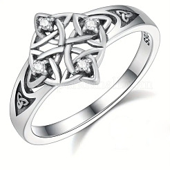 Knot Brass with Crystal Rhinestone Finger Rings&nbsp;FS-WG1EEAC-02