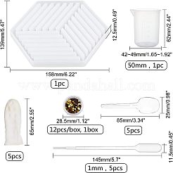 Hollow Hexagon DIY Cup Mats Silicone Molds&nbsp;DIY-OC0003-13