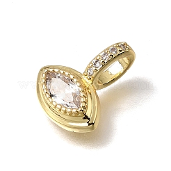 Brass Micro Pave Clear Cubic Zirconia Charms&nbsp;KK-C262-45G