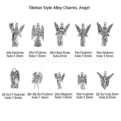 100pcs 10 Styles Tibetan Style Alloy Pendants&nbsp;TIBEP-CJ0001-42
