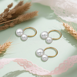 12Pcs 2 Colors Resin Imitation Pearl Finger Rings&nbsp;RJEW-GO0001-07