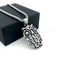 Vintage Gothic Owl Pendant 304 Stainless Steel Men’s Necklaces&nbsp;II3155