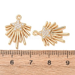 Brass Micro Pave Clear Cubic Zirconia Pendants&nbsp;KK-A304-07G