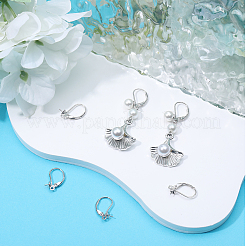 Anti-Tarnish 3 Pairs 925 Sterling Silver Leverback Earring Findings&nbsp;STER-BBC0001-83