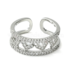 Brass Micro Pave Cubic Zirconia Ring&nbsp;RJEW-Z033-09B