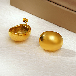 Stylish 304 Stainless Steel Oval Stud Earrings&nbsp;XB7886