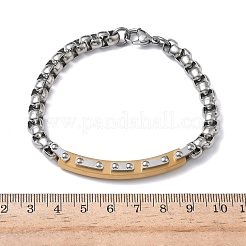 201/304 Stainless Steel Box Chain Bracelets for Unisex&nbsp;BJEW-F522-03G