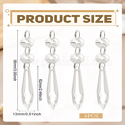 4Pcs Teardrop Glass Pendants&nbsp;GLAA-LP0001-22