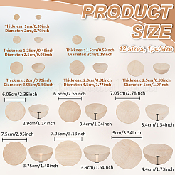 12Pcs 12 Styles Wood Cabochons&nbsp;WOOD-BC0001-41