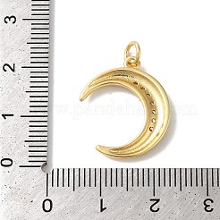 Moon Rack Plating Brass Micro Pave Cubic Zirconia Enamel Pendants&nbsp;KK-G504-06G-03