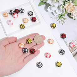 30Pcs 5 Styles Round Silicone Focal Beads&nbsp;SIL-SC0003-28