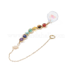 Glass Teardrop Pendant Decorations&nbsp;HJEW-TA00016
