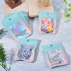 60Pcs Rectangle Glitter Holographic Plastic Resealable Packaging Bags&nbsp;ABAG-TA0001-97A-03