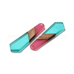 Opaque Resin & Walnut Wood Pendants&nbsp;RESI-D060-B-02