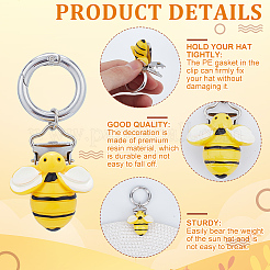 4Pcs Bee Resin Hat Clips&nbsp;HJEW-DR00221
