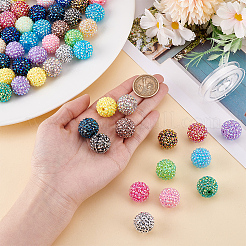 DIY Round AB-Color Resin Rhinestone Beads Bracelets Making Kits&nbsp;DIY-ME0001-21