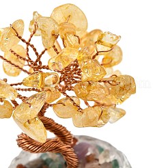 Natural Yellow Quartz Chips Tree of Life Decorations&nbsp;DJEW-Q010-01A