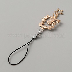 Alloy Enamel Arch with Cat & Star Phone Charm Mobile Straps&nbsp;HJEW-WH0007-24B