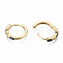 Brass Micro Pave Cubic Zirconia Huggie Hoop Earrings&nbsp;X-EJEW-T014-09G-01-NF