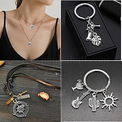 100Pcs 10 Styles Tibetan Style Alloy Pendants&nbsp;TIBEP-CJ0001-96